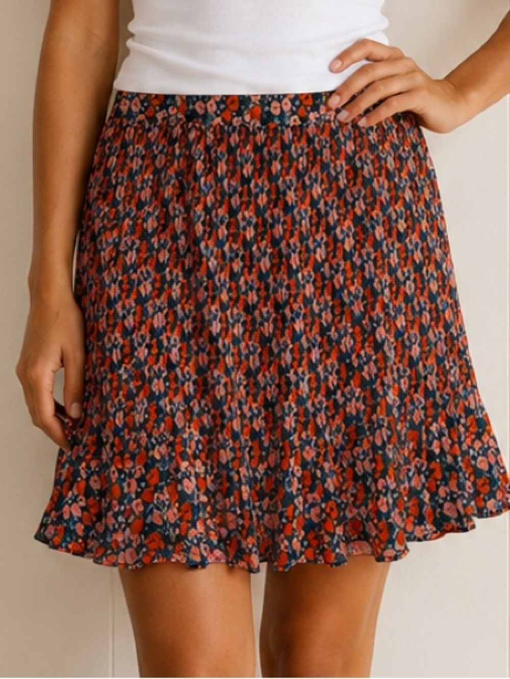 Boden Pleated Floral Skirt | Preppy Dopamine Cottagecore Euro Summer | Size 14